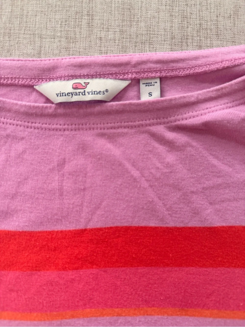 Vineyard Vines Shirt Womens Small pink stripe preppy Breton long sleeve classic - Picture 2 of 7